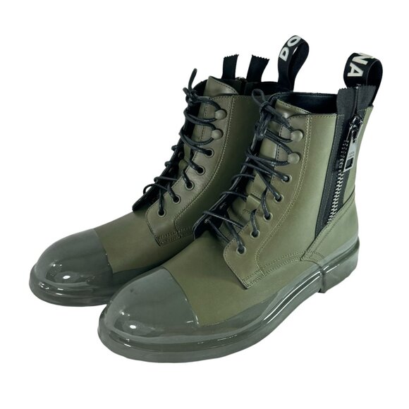 $1,345 DOLCE & GABBANA Military Green Leather Firenze Combat Men\'s Boots 7UK 8US main image 12